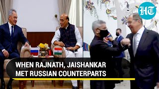 Watch: Rajnath Singh, S Jaishankar meet Russian counterparts ahead of PM-Putin meeting