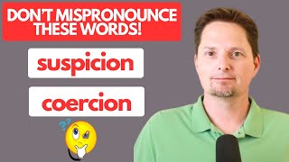 Learn English Vocabulary / suspicion / suspect / coerce / coercion / American pronunciation