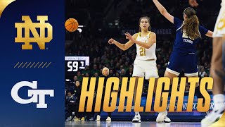 Notre Dame Rallies to Defeat Yellow Jackets | Highlights vs GT | Notre Dame Women's Basketball