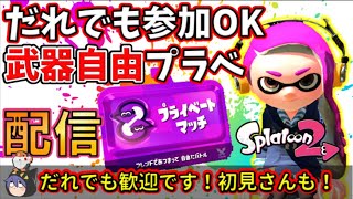 どのウデマエでもOK！楽しくランダム武器フリープラベ！サクサク2戦交代！【スプラトゥーン2/プライベートマッチ/参加型】