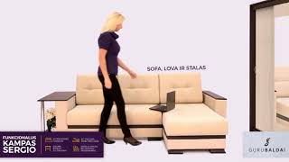 Funkcionali kampinė sofa-lova Sergio