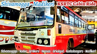 Shivamoggga - Madikeri KSRTC Cabin Ride | Hubbali - Madikeri Bus | Overtaking | via - Kadur, Hassan