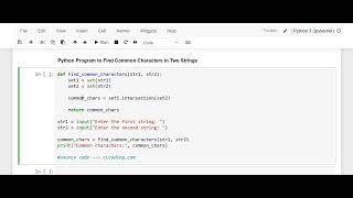 Day 79: Python Program to Find Common Characters in Two Strings