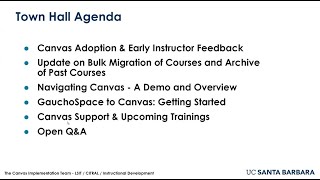 Winter 2023 Town Hall - GauchoSpace to Canvas