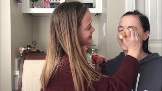 MY SISTER DOES MY MAKEUP!  LOL | SARAH GREGORY