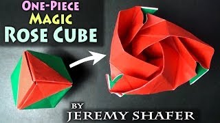 One-Piece Origami Magic Rose Cube