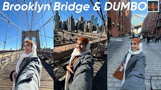 تاني يوم في نيويورك🇺🇸Brooklyn Bridge 🌉 DUMBO St, جولة في غرفة الهوستيل 🏨 الناس ضريفين فالمريكان🥰