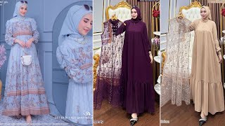 Rekomendasi Midi Dress Full Motif Printing Dan Gamis Brokat 2in1 Siap Dipakai Lebaran 2025