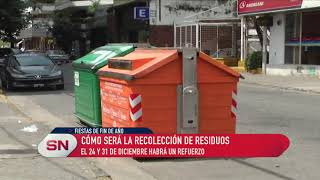 Como será la recolección de residuos. No habrá servicios 25 y 1º de enero.