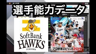 【プロスピ2019】 福岡ソフトバンクホークス　選手能力データ 【プロ野球スピリッツ2019】 〈プロスピAのPS4版〉