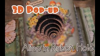 How to Create an Alice in Wonderland Rabbit Hole 3D Journal Pop Up|Tutorial for Beginners