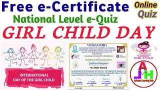 Girl Child Day Quiz | National Girl Child Day-QUIZ-2020 | Online Quiz Certificate