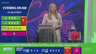 SC evening winning lottery numbers for April 22, 2026