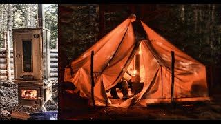 Winter Camping - 5 Days in a Canvas Hot Tent - Testing a Portable Fastfold Smoker by Winnerwell