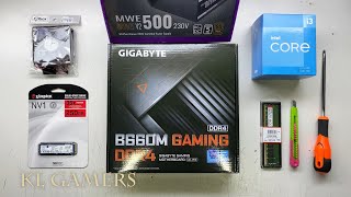 intel Core i3 12100 GIGABYTE B660M GAMING DDR4 MASTERBOX E300L PC Build