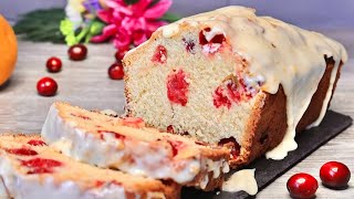 Cranberry Orange Loaf Cake Bread Recipe. Super moist and delicious! Easy Baking