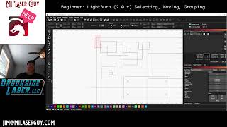 LightBurn Tutorial: Beginner - Selecting, Grouping, Moving, and Resizing objects