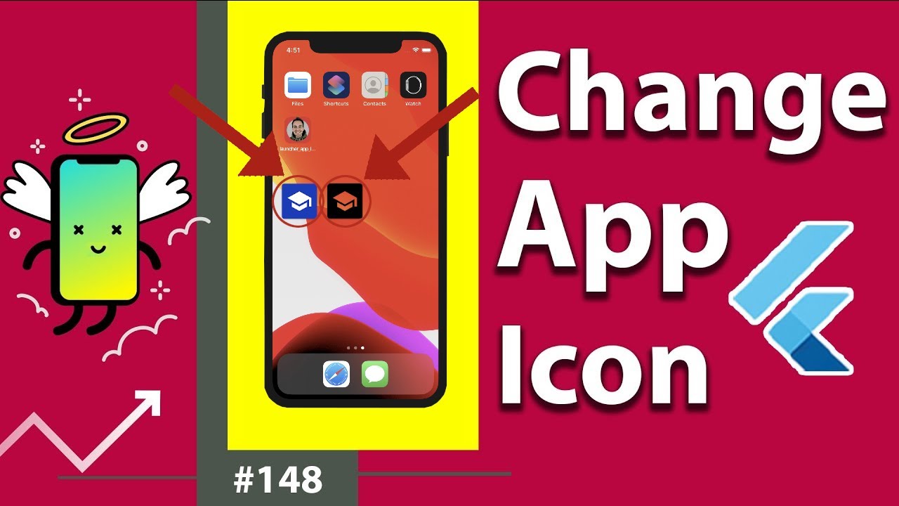 Flutter Tutorial - Change App Icon For Android & IOS [2021] - Flutter ...