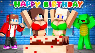 Mikey and JJ Girls Sent a Love Present in Happy Birthday in Minecraft - Maizen