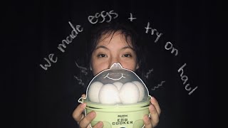 Our first (small) try on haul + Nostalgia MyMini 7-Egg Cooker Review