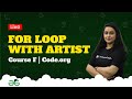 For loop with Artist | Lesson 15 | Course F | Code.org | Sadaf khan | GeeksforGeeks School