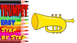 How To Draw Trumpet EASY Step by Step