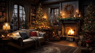 Cozy Christmas Cottage Ambience 🎄 | 🔥 Cozy Fireplace, Blizzard \u0026 Sleigh Bells