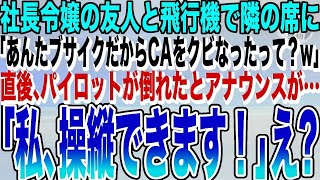 【感動する話★総集編】】私を見下す社長令嬢の友人と飛行機で偶然隣の席に。「ブサイクCAさん、元気？w」→その後、機内でパイロットが2人とも倒れたとのアナウンスがあり、私が名乗りに出ると…