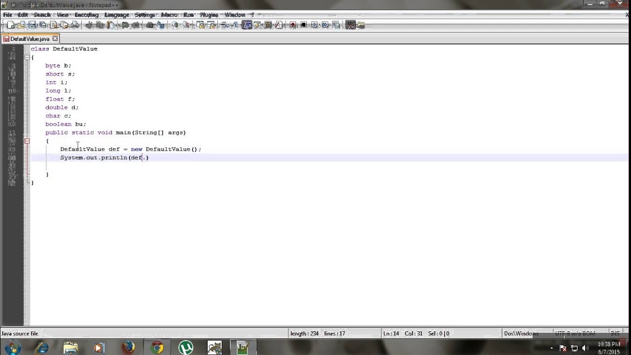 Printing Primitive DataTypes Default Value In Java - YouTube