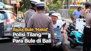 Kocak! Momen Bule di Bali Kena Tilang Masal