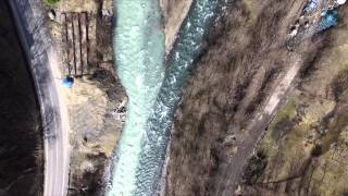 Confluence of Black and White Aragvi in Georgia Aerial Video