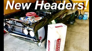 Install Long Tube Headers that Fit with Big Block Chevy in Chevelle! 67 496 SS ProTouring Chevelle