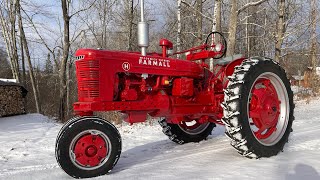 Farmall H Restoration Complete! Applying the Decals \u0026 Snowy Test Drive - \