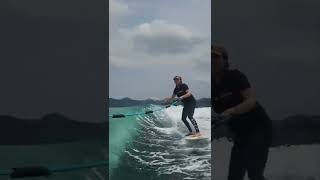 [초보주의]바다웨이크서핑 카빙 #wakesurfing