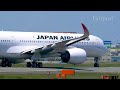 4k all fleet of japan airlines airbus a350 at fukuoak airport 福岡空港 jal 日本航空 fairport