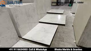 Milky White Marble, 18 MM, 70₹ प्रति वर्ग फीट, #whitemarble #whitemarbleinkishangarh +91 9116634503