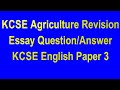 Agriculture KCSE Revision | Paper 1 Q and A | Agriculture  Past papers | Revision Form 1 and 2 Work