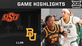 Oklahoma State vs. Baylor Game Highlights | 2024-25 Big 12 Women's Basketball