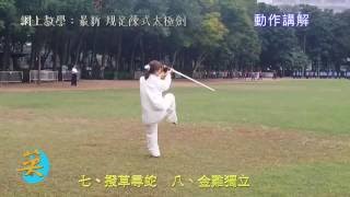 網上教學 規定陳式太極劍 第二節 7式~12式・Online Teaching New provisions Chen Style Sword