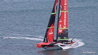 Emirates Team New Zealand AC75 Te Rehutai Sailing Auckland November 23, 2020.