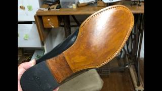 Norwegian construction boots repair. Replacement sole. Bottom sewing with JUNKER \u0026 RUH SD28.