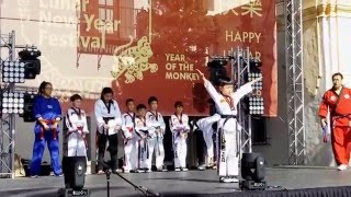 Junior black belt performs poomsae Koryo