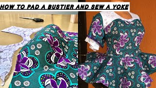 How to properly pad and sew a bustier blouse and fix a yoke to it||Sewing a Padded Bustier Blouse