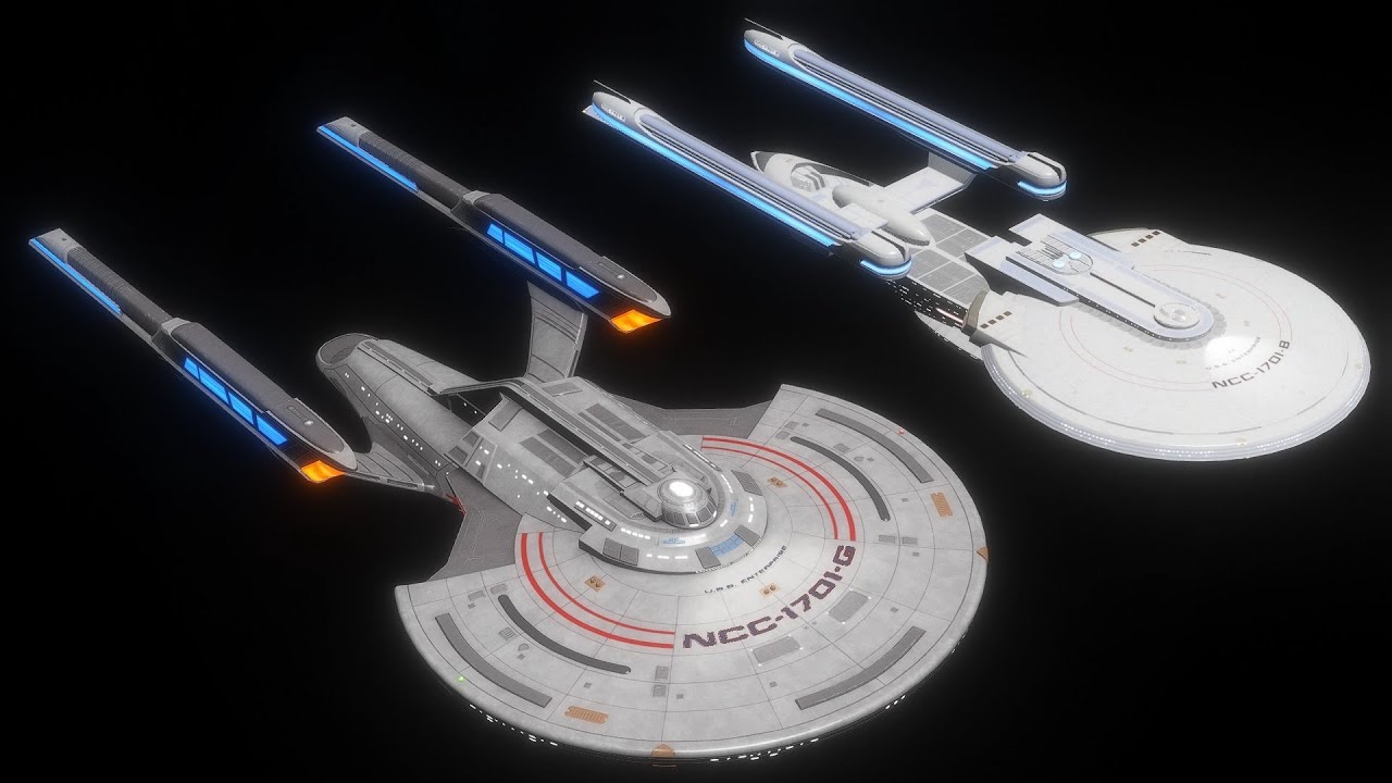 USS Enterprise G V USS Enterprise B Size Comparison - YouTube