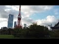 【4k】shiba park（tokyo tower） in tokyo japan noon walk 4k special movie