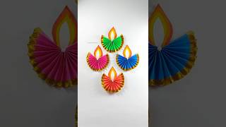 How to make easy paper Diya| Colorful Diyas for Diwali Decoration|Easy Paper Diyas