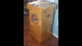 trash bin cabinet rustic