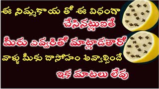 ఈ నిమ్మకాయతో  ఈ విధంగా చేసినట్లుఐతే||మీరు ఎవ్వరితో మాట్లాడతారో|| వాళ్ళు మీదసోహం అవ్వాల్సింది