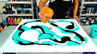 DREAM CLOUDS - *NEW Series* - Turquoise + Liquid Gold! - Acrylic Painting / Acrylic Pouring