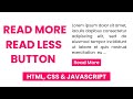 Read More Read Less Button Using jQuery | How To Replace Text | Expand & Collapse Text #jquery #css3